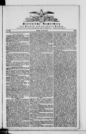 Berlinische Nachrichten von Staats- und gelehrten Sachen vom 10.06.1859