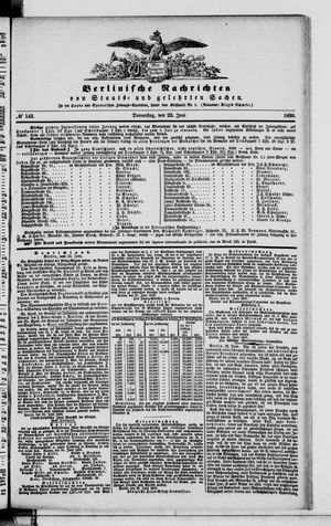 Berlinische Nachrichten von Staats- und gelehrten Sachen vom 23.06.1859