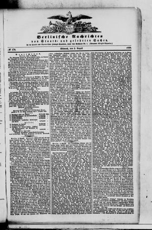 Berlinische Nachrichten von Staats- und gelehrten Sachen vom 03.08.1859