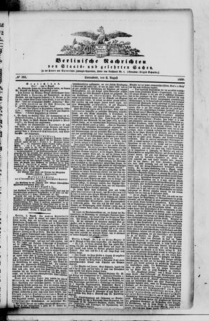 Berlinische Nachrichten von Staats- und gelehrten Sachen on Aug 6, 1859