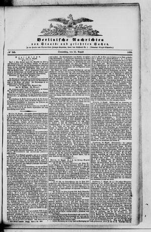 Berlinische Nachrichten von Staats- und gelehrten Sachen vom 11.08.1859
