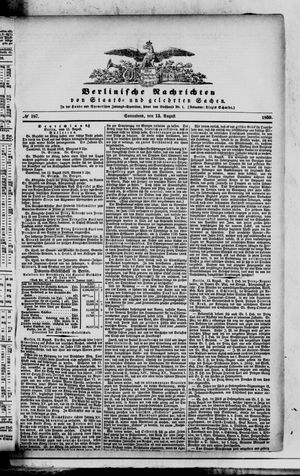 Berlinische Nachrichten von Staats- und gelehrten Sachen on Aug 13, 1859