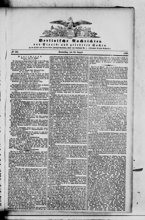 Berlinische Nachrichten von Staats- und gelehrten Sachen vom 18.08.1859