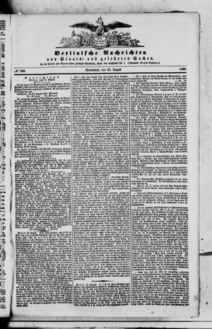 Berlinische Nachrichten von Staats- und gelehrten Sachen vom 27.08.1859