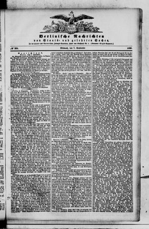 Berlinische Nachrichten von Staats- und gelehrten Sachen on Sep 7, 1859