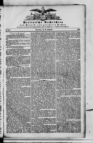 Berlinische Nachrichten von Staats- und gelehrten Sachen vom 10.09.1859