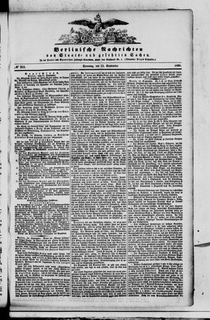 Berlinische Nachrichten von Staats- und gelehrten Sachen vom 11.09.1859