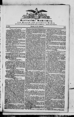 Berlinische Nachrichten von Staats- und gelehrten Sachen vom 18.09.1859
