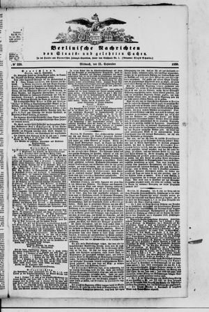 Berlinische Nachrichten von Staats- und gelehrten Sachen vom 21.09.1859