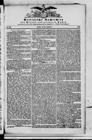 Berlinische Nachrichten von Staats- und gelehrten Sachen vom 23.09.1859