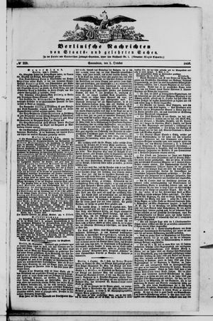 Berlinische Nachrichten von Staats- und gelehrten Sachen on Oct 1, 1859