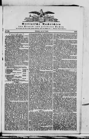 Berlinische Nachrichten von Staats- und gelehrten Sachen on Oct 5, 1859