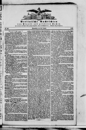 Berlinische Nachrichten von Staats- und gelehrten Sachen vom 22.10.1859
