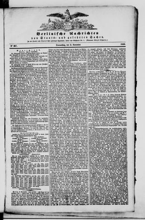 Berlinische Nachrichten von Staats- und gelehrten Sachen vom 03.11.1859