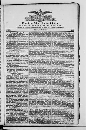 Berlinische Nachrichten von Staats- und gelehrten Sachen on Nov 9, 1859