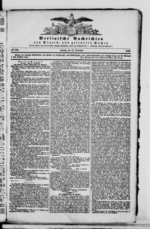 Berlinische Nachrichten von Staats- und gelehrten Sachen vom 11.11.1859