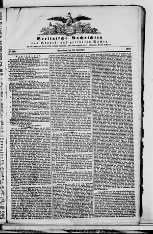 Berlinische Nachrichten von Staats- und gelehrten Sachen vom 12.11.1859