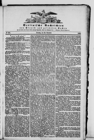Berlinische Nachrichten von Staats- und gelehrten Sachen vom 22.11.1859