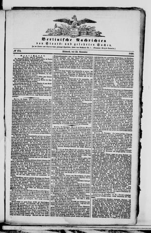 Berlinische Nachrichten von Staats- und gelehrten Sachen vom 23.11.1859