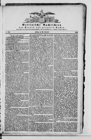 Berlinische Nachrichten von Staats- und gelehrten Sachen vom 25.11.1859