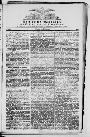 Berlinische Nachrichten von Staats- und gelehrten Sachen on Nov 29, 1859