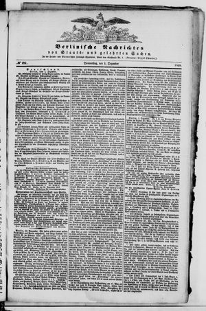 Berlinische Nachrichten von Staats- und gelehrten Sachen on Dec 1, 1859