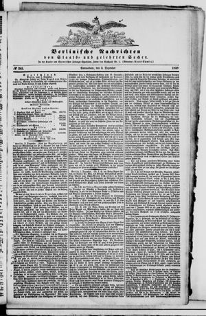 Berlinische Nachrichten von Staats- und gelehrten Sachen vom 03.12.1859