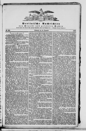 Berlinische Nachrichten von Staats- und gelehrten Sachen vom 14.12.1859