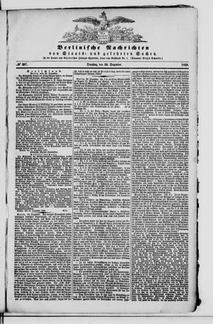 Berlinische Nachrichten von Staats- und gelehrten Sachen vom 20.12.1859