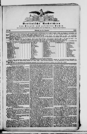 Berlinische Nachrichten von Staats- und gelehrten Sachen vom 21.12.1859