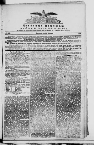 Berlinische Nachrichten von Staats- und gelehrten Sachen vom 31.12.1859