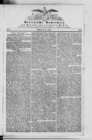 Berlinische Nachrichten von Staats- und gelehrten Sachen vom 11.01.1860