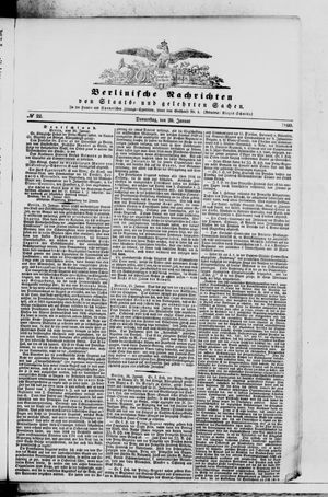 Berlinische Nachrichten von Staats- und gelehrten Sachen vom 26.01.1860