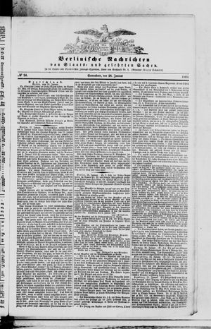 Berlinische Nachrichten von Staats- und gelehrten Sachen vom 28.01.1860