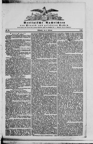 Berlinische Nachrichten von Staats- und gelehrten Sachen vom 01.02.1860