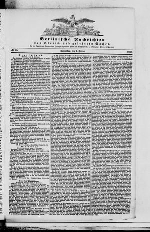 Berlinische Nachrichten von Staats- und gelehrten Sachen vom 02.02.1860