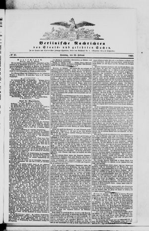 Berlinische Nachrichten von Staats- und gelehrten Sachen vom 12.02.1860
