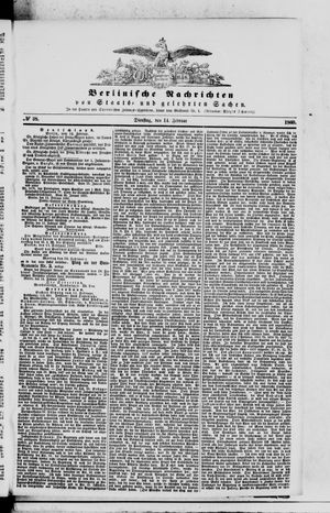 Berlinische Nachrichten von Staats- und gelehrten Sachen vom 14.02.1860