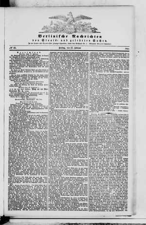 Berlinische Nachrichten von Staats- und gelehrten Sachen vom 17.02.1860