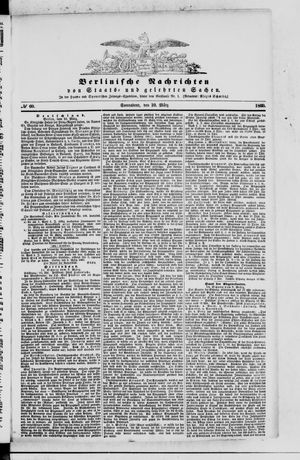 Berlinische Nachrichten von Staats- und gelehrten Sachen vom 10.03.1860