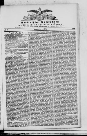 Berlinische Nachrichten von Staats- und gelehrten Sachen vom 14.03.1860