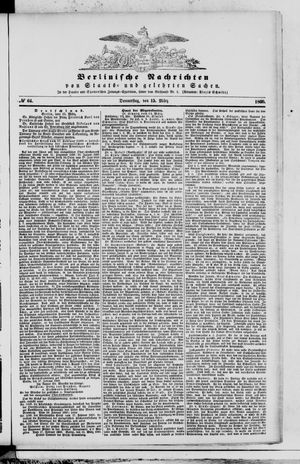 Berlinische Nachrichten von Staats- und gelehrten Sachen vom 15.03.1860
