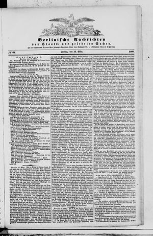 Berlinische Nachrichten von Staats- und gelehrten Sachen vom 16.03.1860