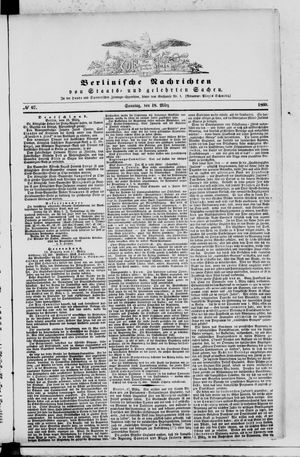 Berlinische Nachrichten von Staats- und gelehrten Sachen vom 18.03.1860