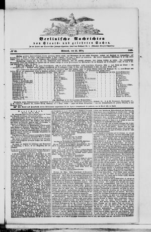 Berlinische Nachrichten von Staats- und gelehrten Sachen vom 21.03.1860