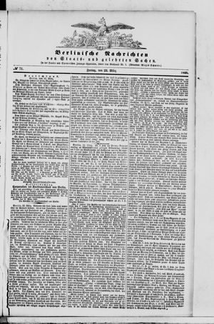 Berlinische Nachrichten von Staats- und gelehrten Sachen vom 23.03.1860