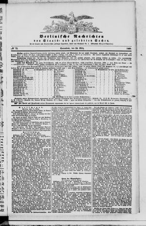 Berlinische Nachrichten von Staats- und gelehrten Sachen vom 24.03.1860
