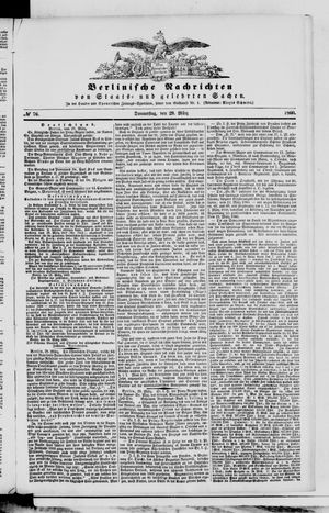 Berlinische Nachrichten von Staats- und gelehrten Sachen vom 29.03.1860