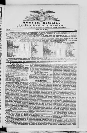 Berlinische Nachrichten von Staats- und gelehrten Sachen vom 30.03.1860