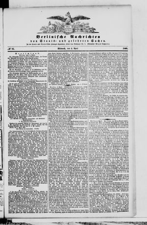 Berlinische Nachrichten von Staats- und gelehrten Sachen vom 04.04.1860